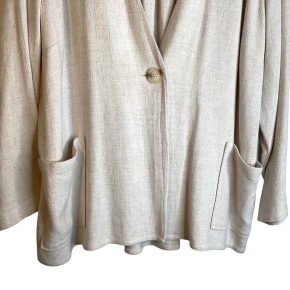 Soft Surroundings Nature Spirit Jacket Linen Blend Womens 2X Tan Lagenlook NEW - Picture 2 of 6